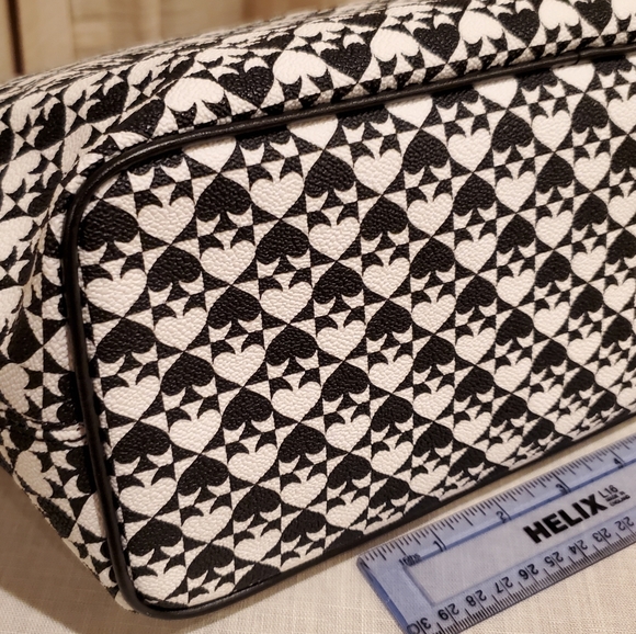 B & W Spades Tote Bag Margareta Penn Style PVC & Leather Excellent Condition - Picture 7 of 15